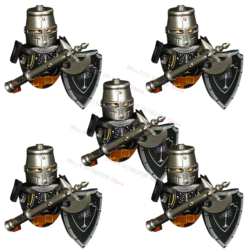 

NEW ST3633 Bat Knights MOC Middle Ages Heavy Armor Knights Action Figures small Axe Accessory Dolls Building Blocks Toys Gifts