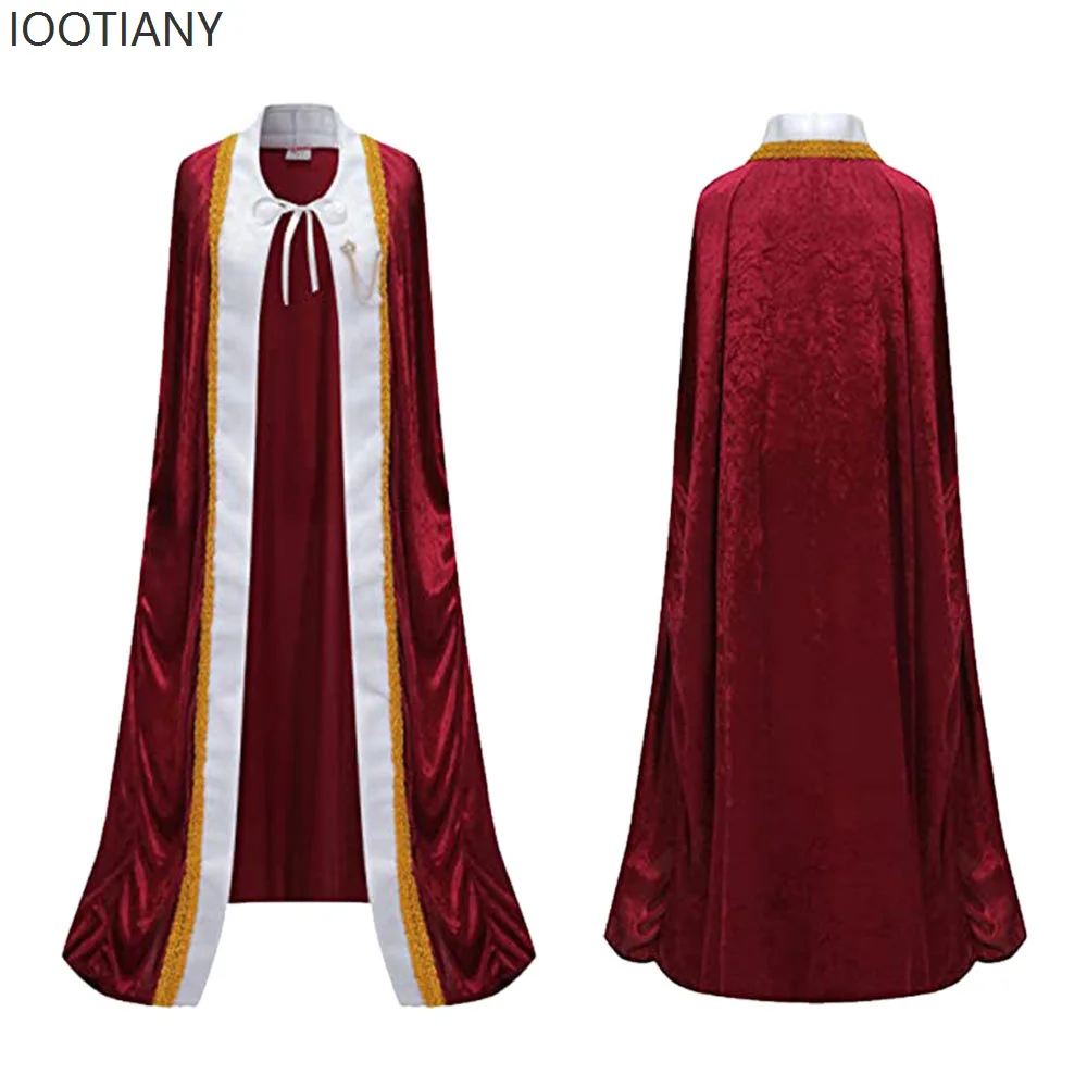

New Medieval Vintage King Princess Cape Halloween Masquerade Party Court Dress Queen Prince Role Play Cape Velvet Cape Costume