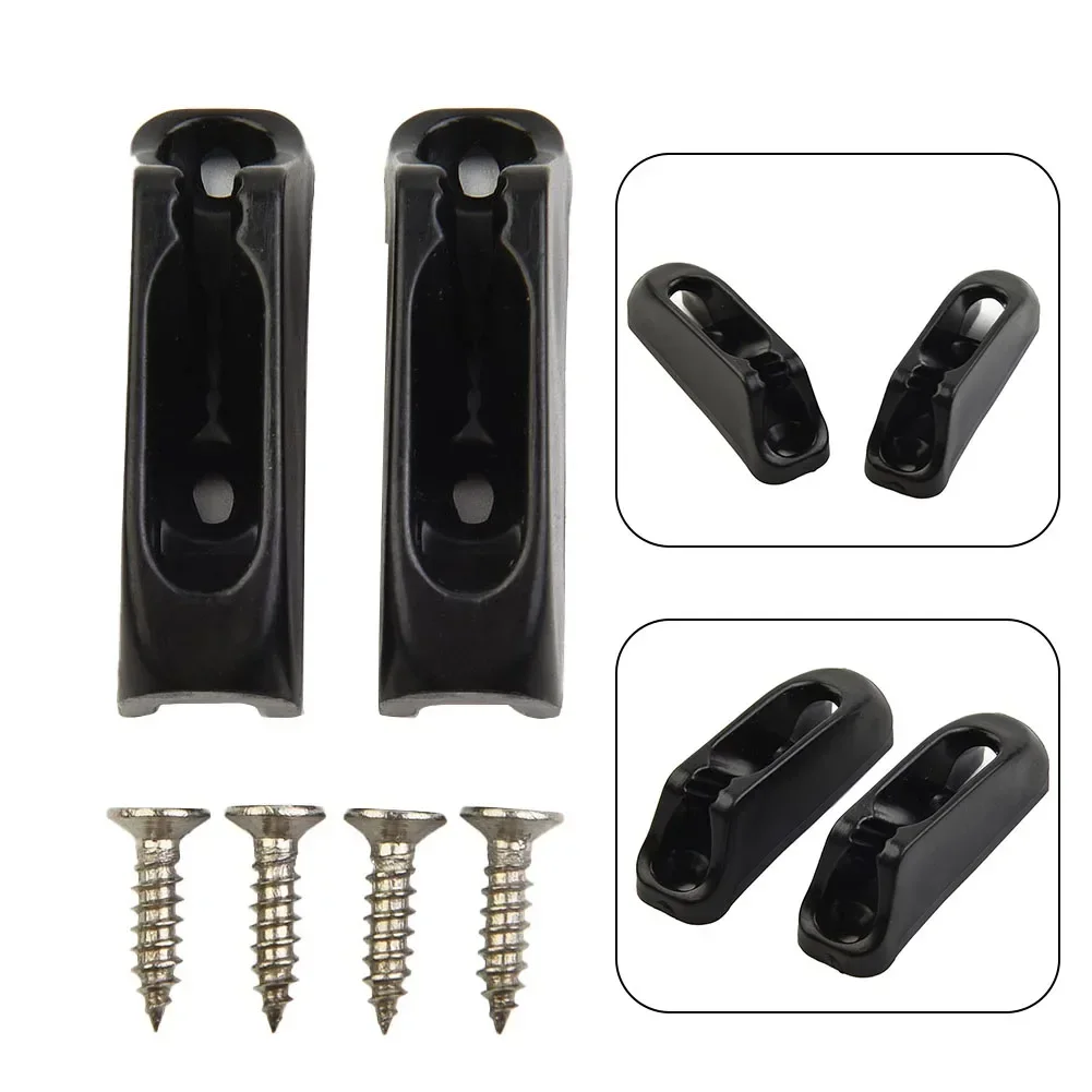 Pinces à Corde de Bateau en Nylon Noir, Accessoire Marin, Verrouillage existent, 44x13x15mm, 2 Pièces