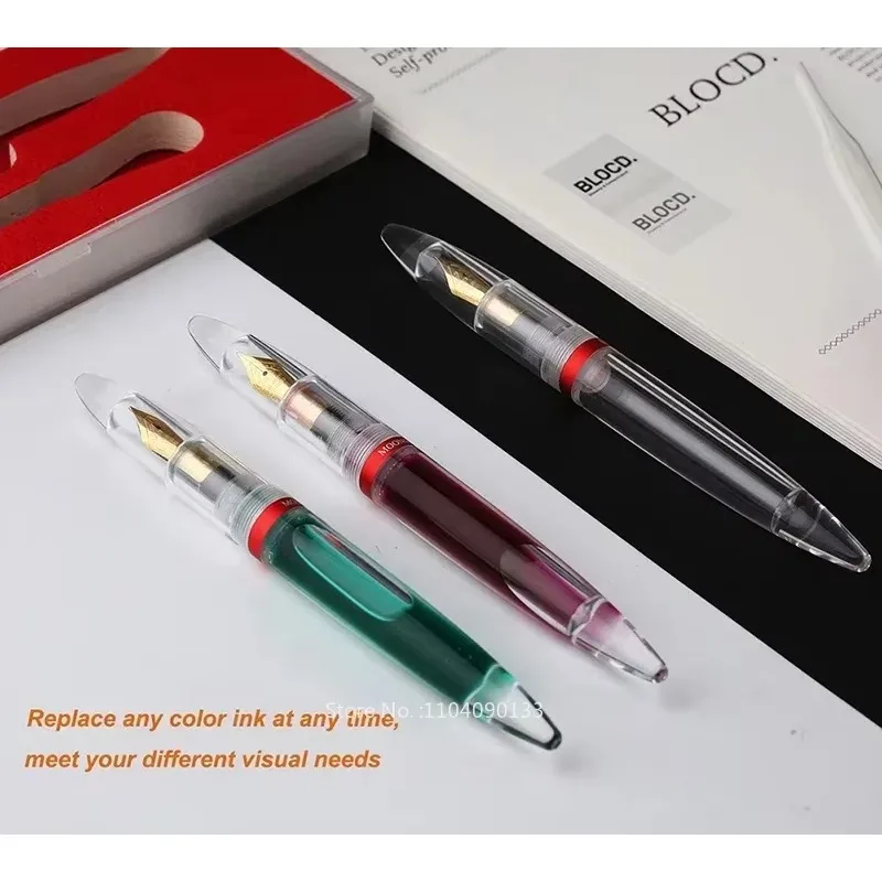 hot-majohn-m2-dropper-fountain-pen-fully-transparent-large-capacity-ink-storing-iridium-point-038-05mm-writing-gift-set