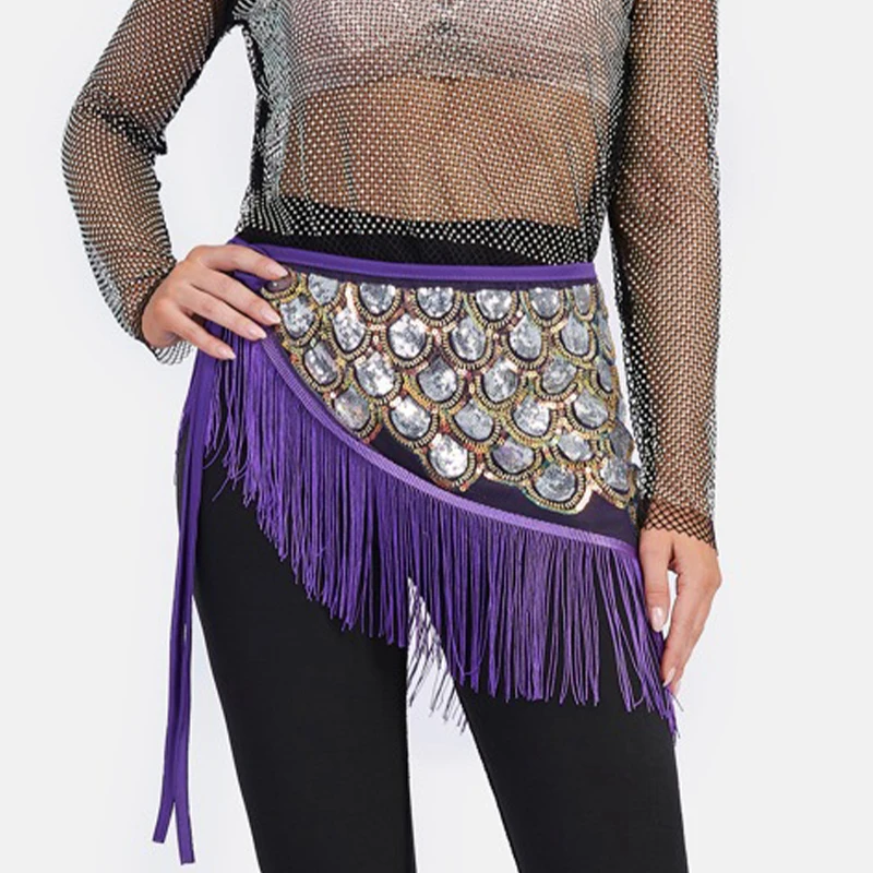 New Belly Dance Waist Chain Adult Fringe Sequin Indian Wear Belt Hip Scarves Scarf Oriental Costumes Women Belly Dance Clothing