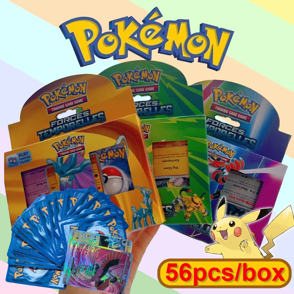 新登場！ポケモンバトルゲームカードおもちゃ「ロストオリジン」ポケモンボックス ピカチュウゲーム アニメバンクカード 子供向けギフト 56枚入り/箱