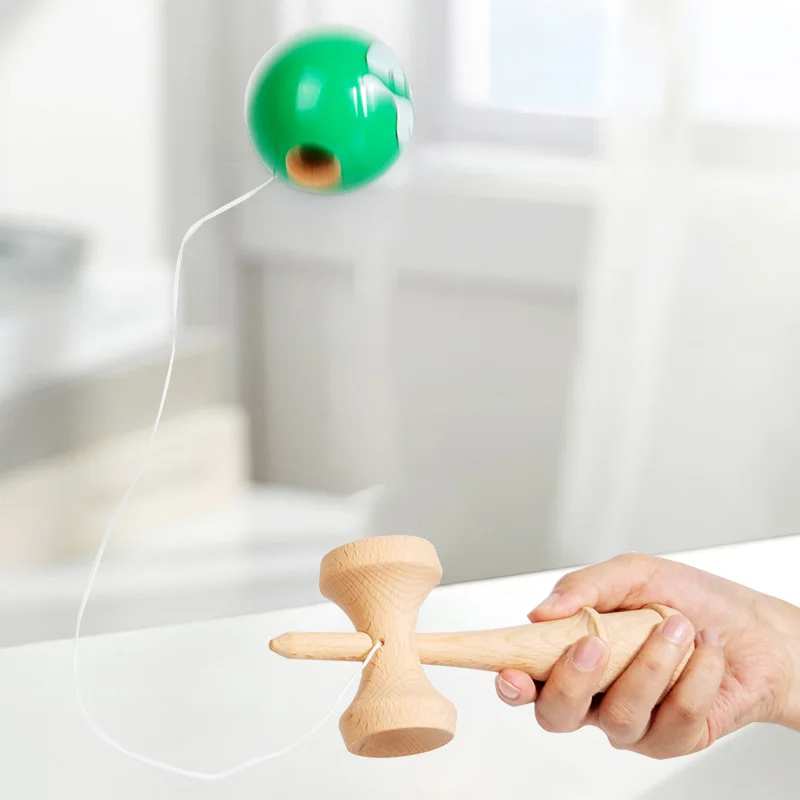 الكراك رسمت Kendama لعبة كرات اللياقة البدنية في الهواء الطلق تدريب التنسيق بين العين واليد للأطفال البالغين في الهواء الطلق متعة شعوذة كرة رياضية #3