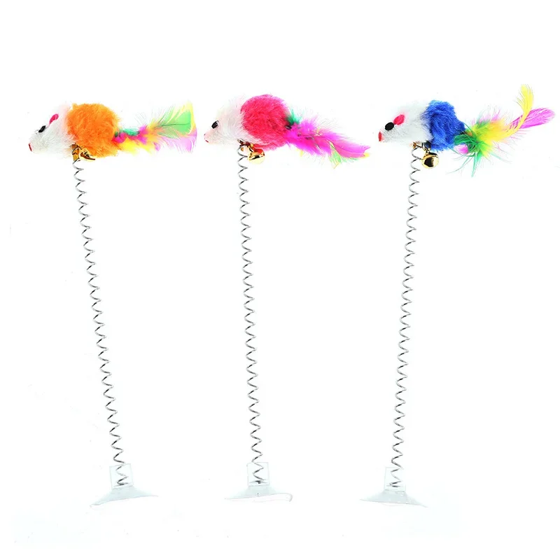 1Pcs Cat Toy Stick Feather Wand with Bell Mouse Cage Toys Cat Teaser Stick Cat Dog Playing Toy Pet Supplies