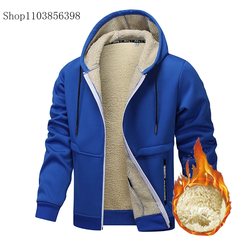 Men\'s Winter Jacket Autumn Fleece Hooded Hoodies Jacket Men\'s Windproof Thick Warm Male Outwear Brand Clothing Cardigans