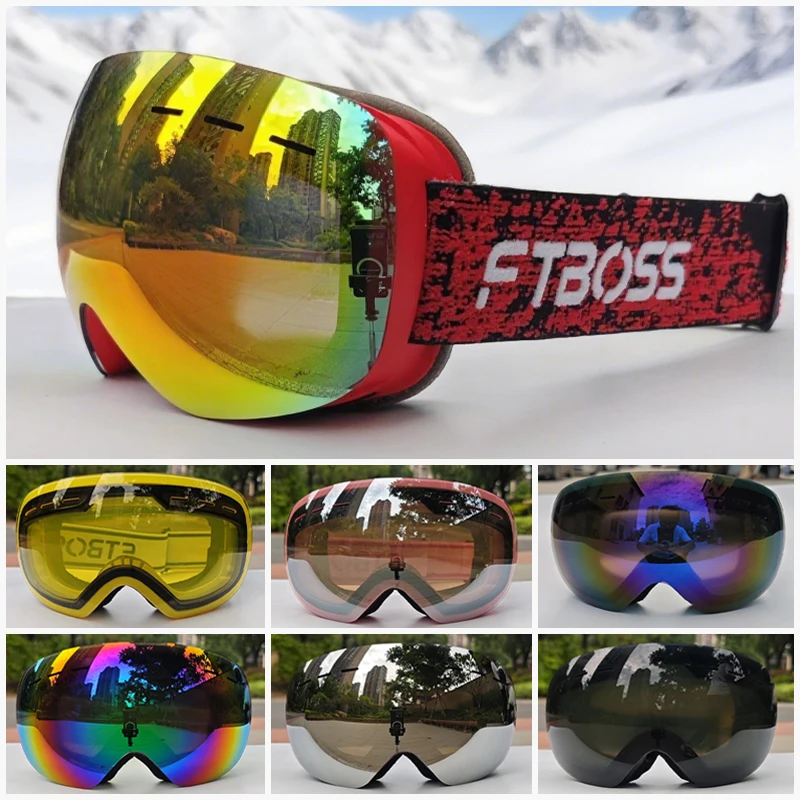

Лыжные очки для взрослых, унисекс, зимнее снаряжение, защитные очки для глаз, гоночные очки, отлично подходят для лыжного альпинизма, велосипедных очков