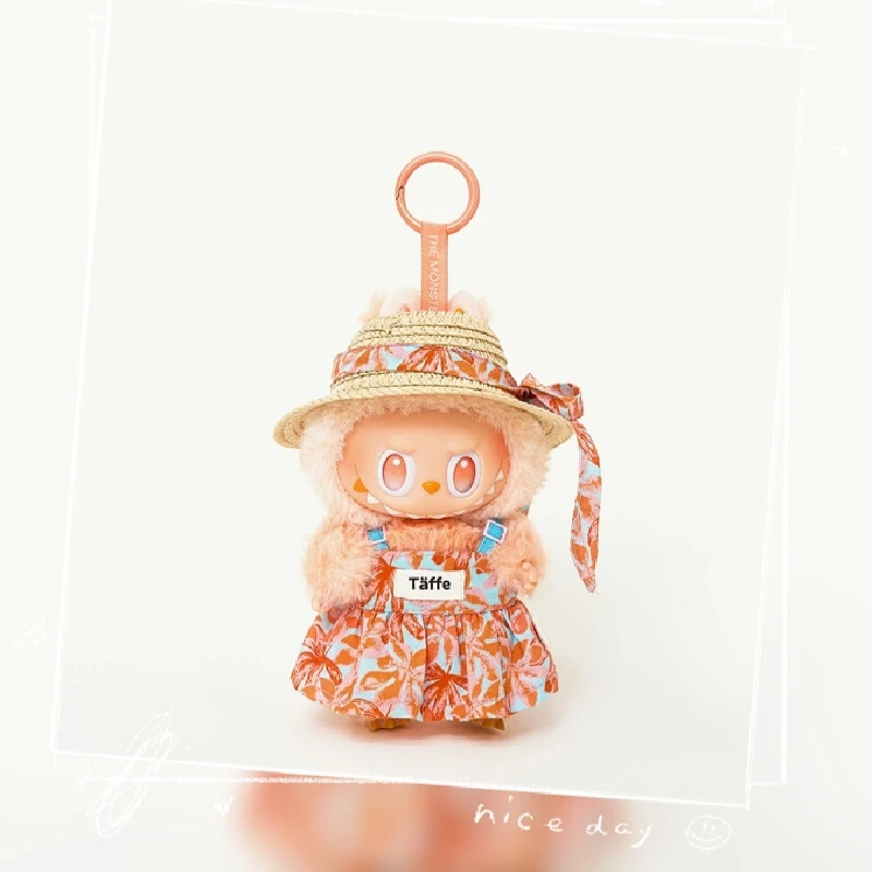 

Only clothes no dolls for 17cm Labubu dress first second and third generation orange floral print dress doll dress sets Gifts