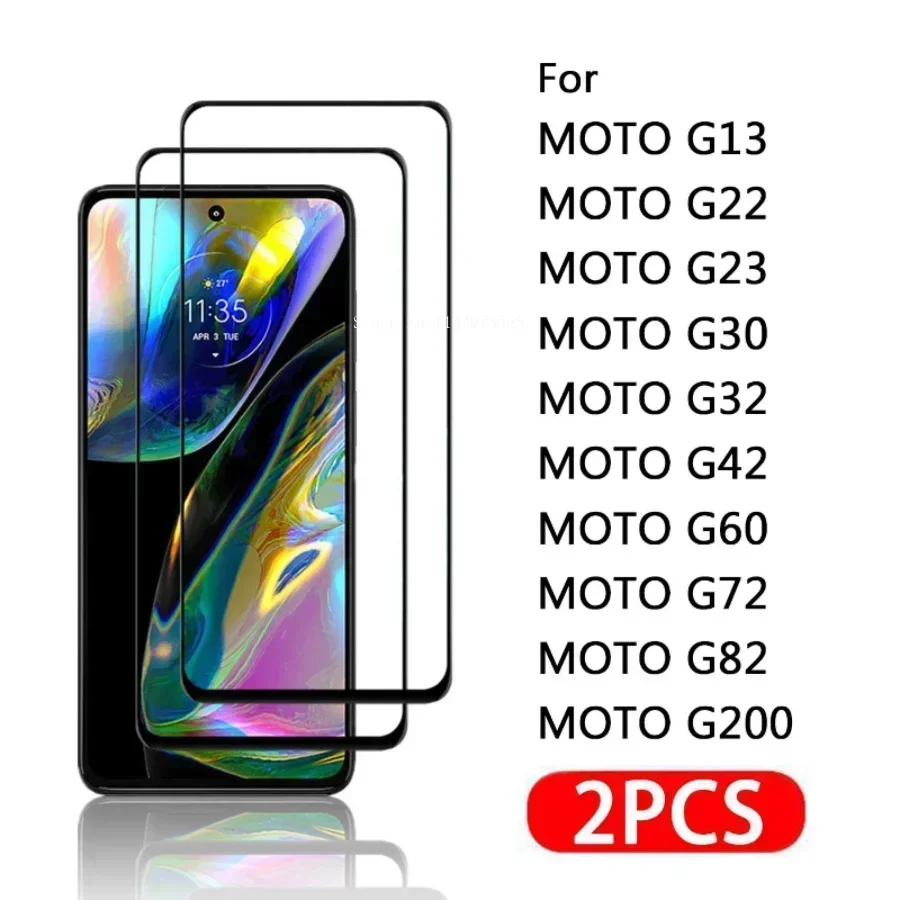 2PCS 9H Tempered Glass For MOTO G13 G22 G23 G30 G32 G42 G52 G60 G72 G73 G82 G100 G200 5G Glass Screen Protector Film