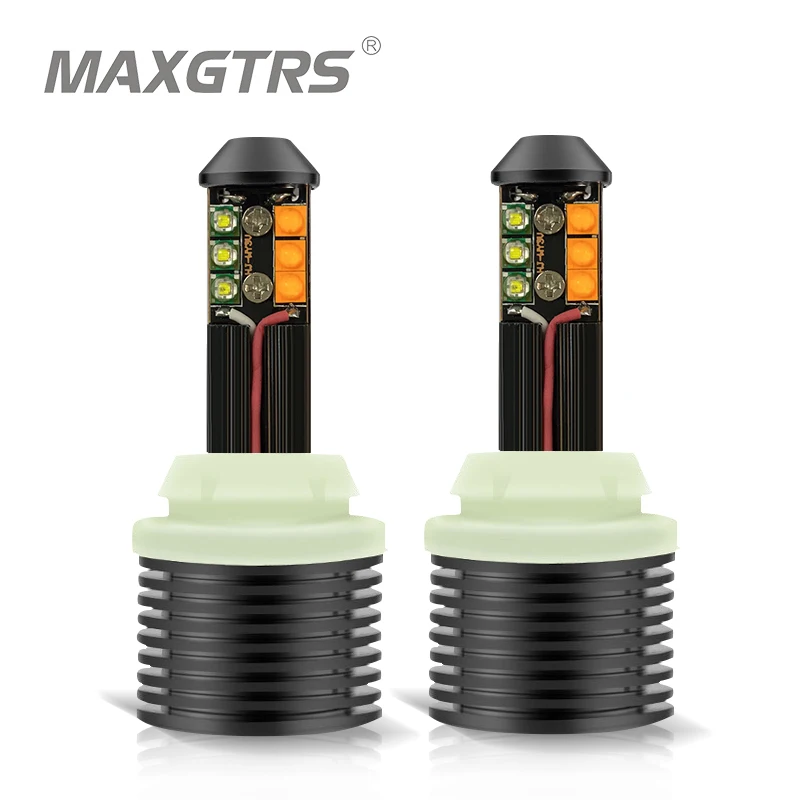 1Set 1156 P21W BA15S PY21W BAU15S 3156 W21W 7440 Error Free LED Canbus Car DRL Turn Signal Lights 12VDC Dual Color NO Hyperflash