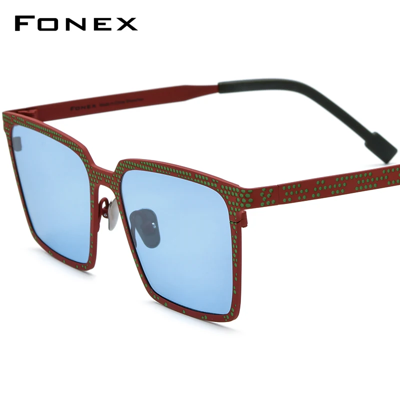 

FONEX Pure Titanium Sunglasses Men 2024 New Fashion Retro Square High Quality Polarized UV400 Sun Glasses Women Shades F85875T