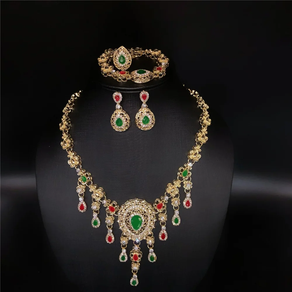 

Свадебный комплект из четырех предметов, модное ожерелье из сплава, кольцо, женский подарочный набор аксессуаров для вечеринки, свадебные аксессуары CX- 120201