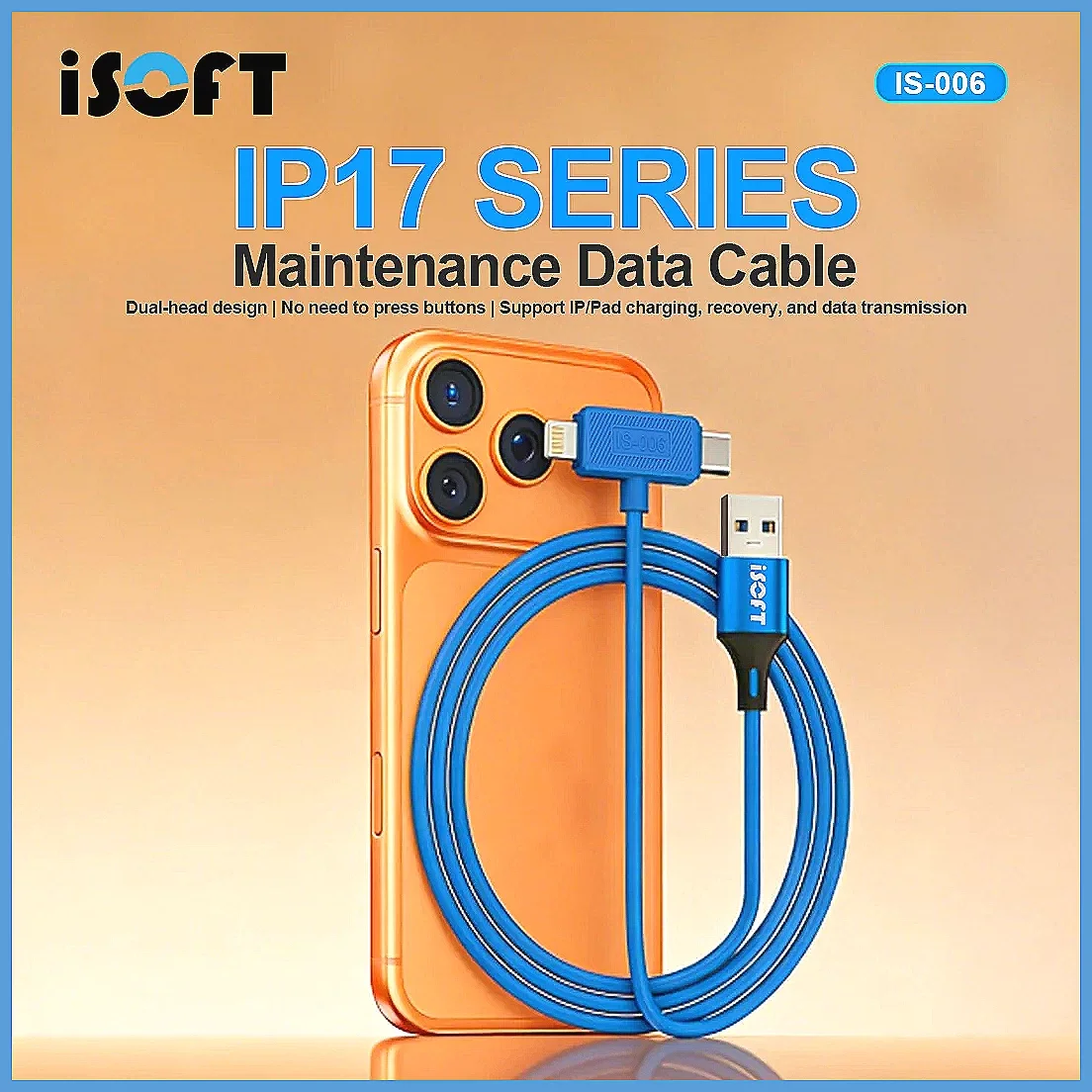 ISOFT IS-006 V2.0 for iPhone Data Recovery Cable for Flashing, DFU Mode, Purple Screen & Quick Repair
