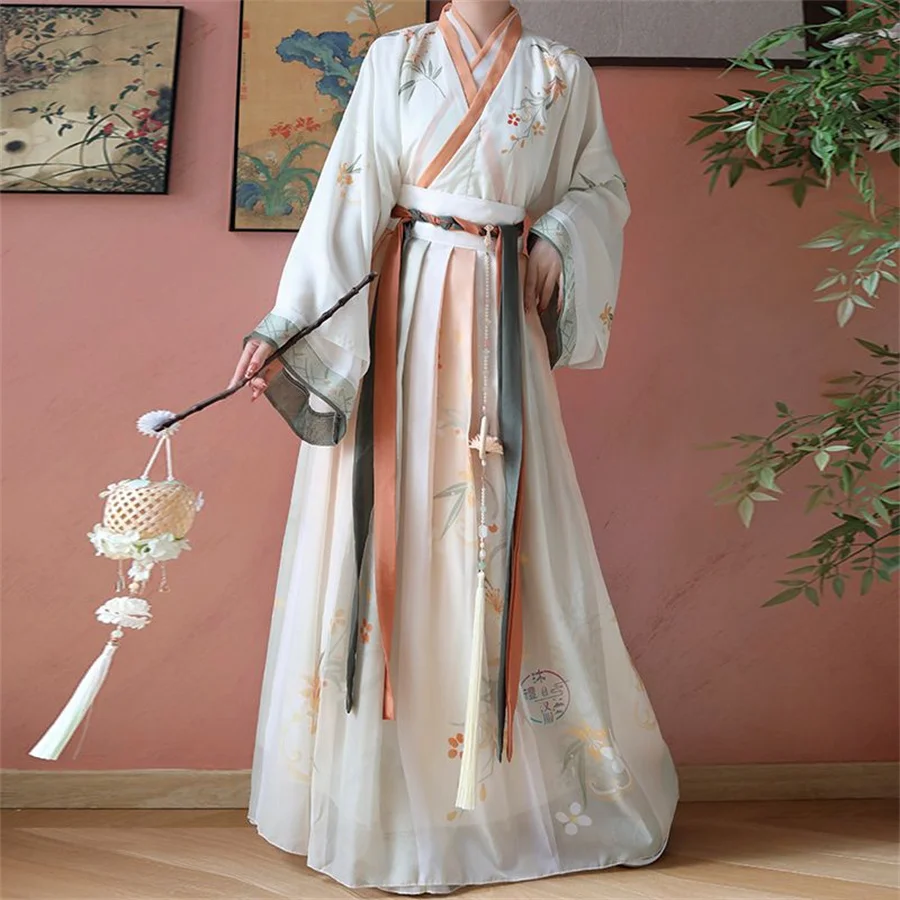 Robe de danse de style prairie chinoise pour femmes, robe Hanfu douce, broderie chic, robe de soirée princesse traditionnelle, costume nickel é