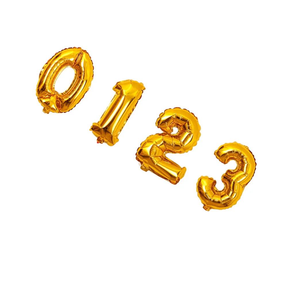 

10 Pcs Number Balloon Balloons Gold Birthday Party Digital Aluminum Foil Letter