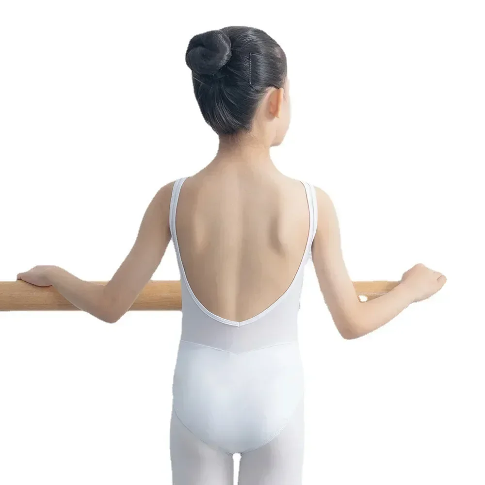 Maillot de Ballet con Tirantes Finos y Malla para Niñas, Diseño Lago de los Cisnes Blanco, para Danza, Patinaje, Gimnasia, Yoga y Natación