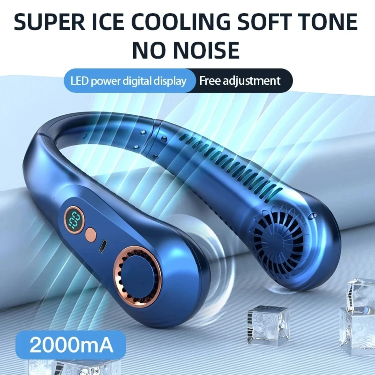 Cooling Digital Hanging Neck Fan - Portable Mini Air Cooler with USB Charging, Ideal Gift Idea and Novelty Item for Summer