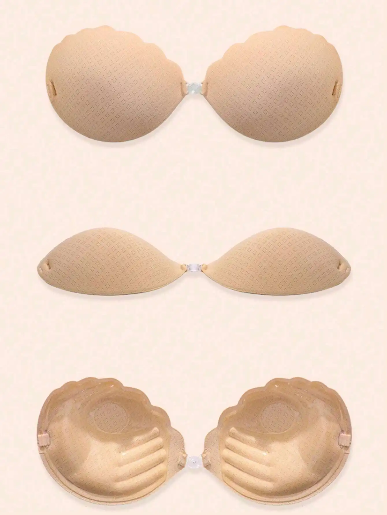 Copas de silicona adhesivas para sujetador - Soporte invisible sin tirantes ni espalda para vestidos