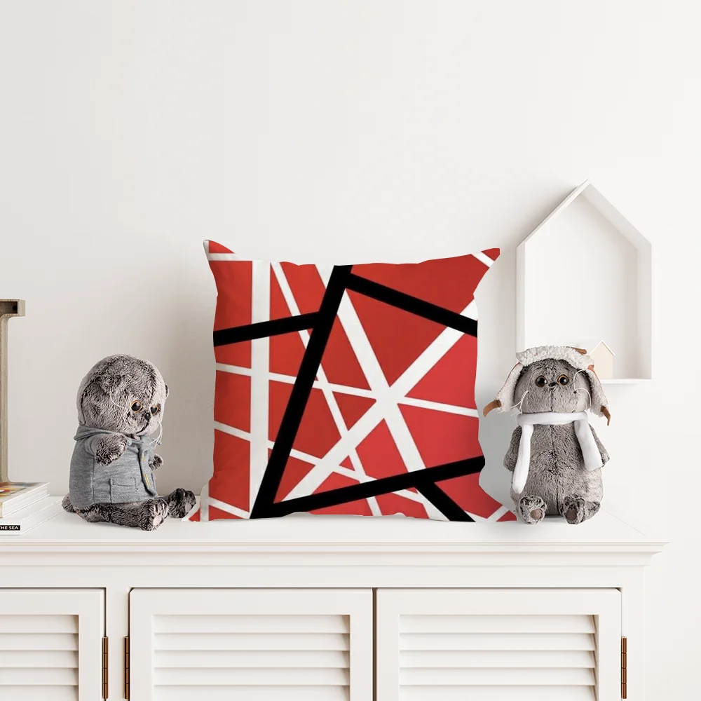 V-Van H-Halen Rock Pillow Case Plush Fabric Soft Pillowcase Double Sided Print Cushion Cover Household Gifts