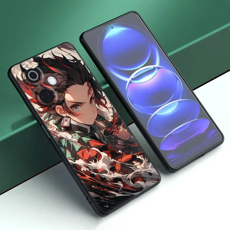 غطاء كرتون أنيمي لـ OnePlus ، Tanjiro Kamado ، جراب هاتف أسود ، مناسب لـ Nord CE3 Lite 3 ، 12 ، 11 ، 2T ، N30 ، CE2 ، N300 ، N200 ، 10 ، 9RT ، الآس ، 2V برو ، 5G