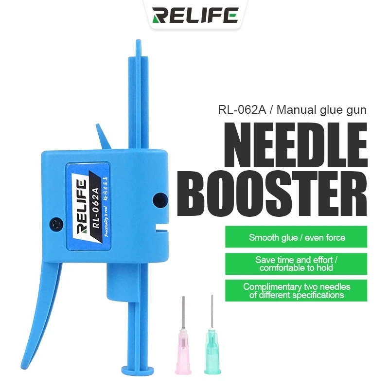 RELIFE RL-062A Glue Gun 10CC Needle Booster for Syringe Oil Solder Paste UV Solder Mask Oil Structural Adhesive Etc