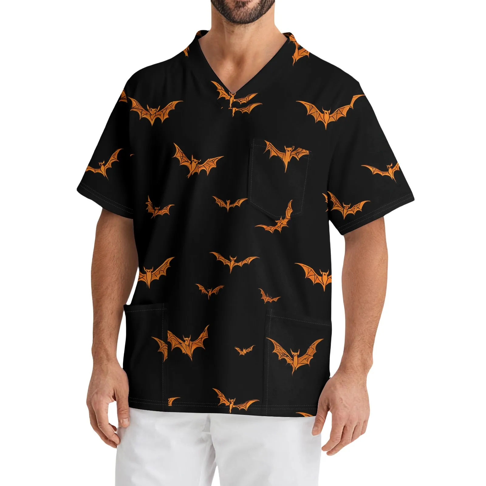 

Spooky Halloween T-Shirt Set Creepy Bat Design Pack Stylish Pumpkin Print Tees Trendy Ghost Outfit Collection Cool Shirts