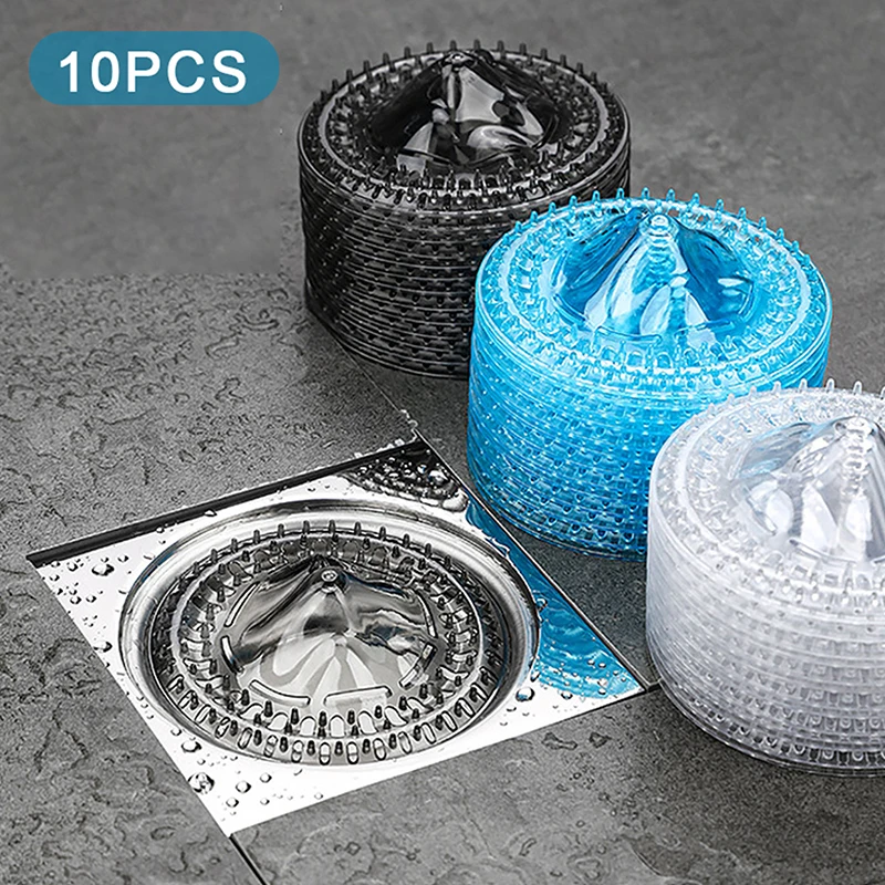 10 Stuks Wegwerp Afvoer Filter Haar Catcher Haar Proof Badkamer Vloer Drains Douche Afvoer Cover Anti-Verstopping Mesh voor Haar/Afval