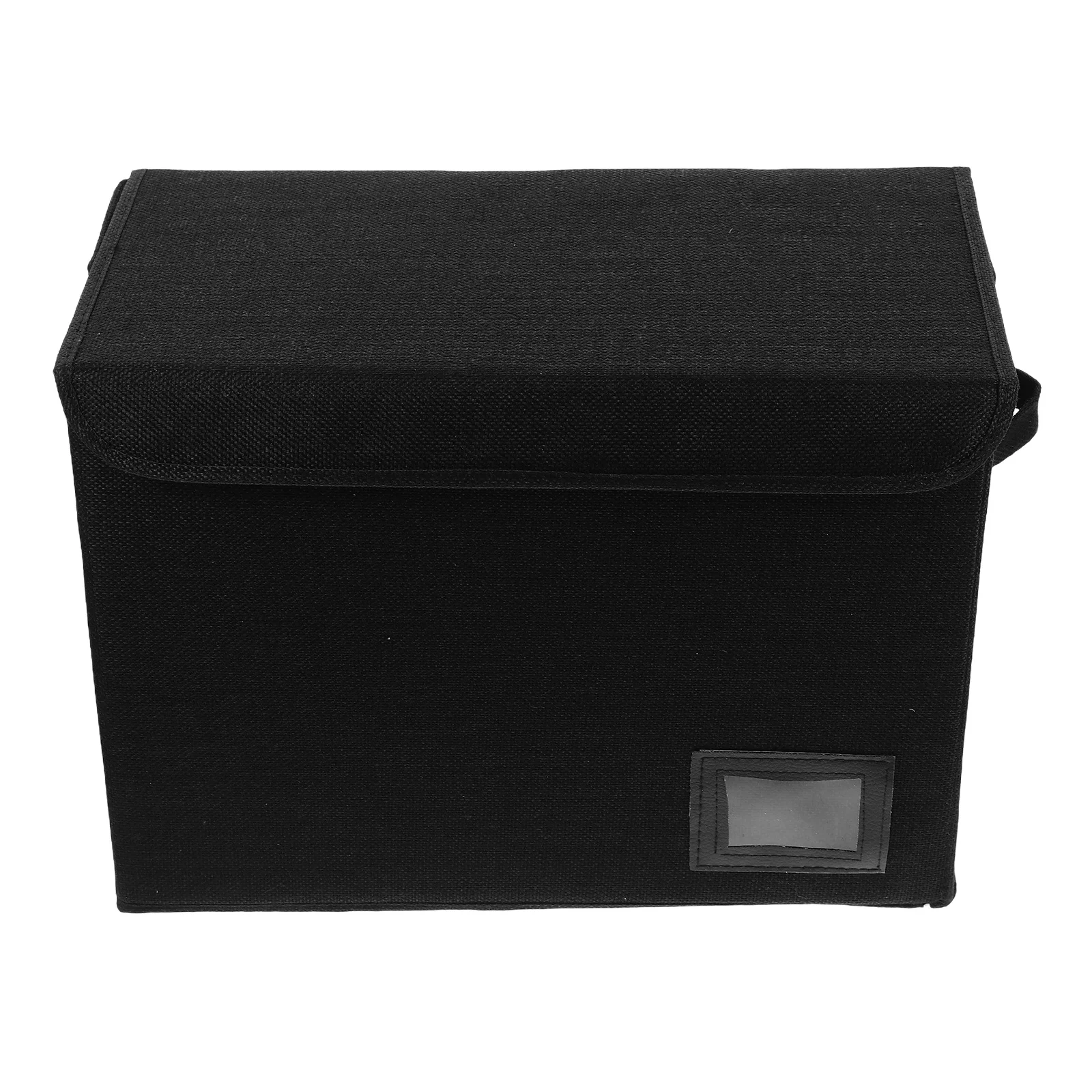 

Black Large Capacity Collapsible Storage Box For Comics Books Clothes Waterproof Linen Organizer Bin Home Office School