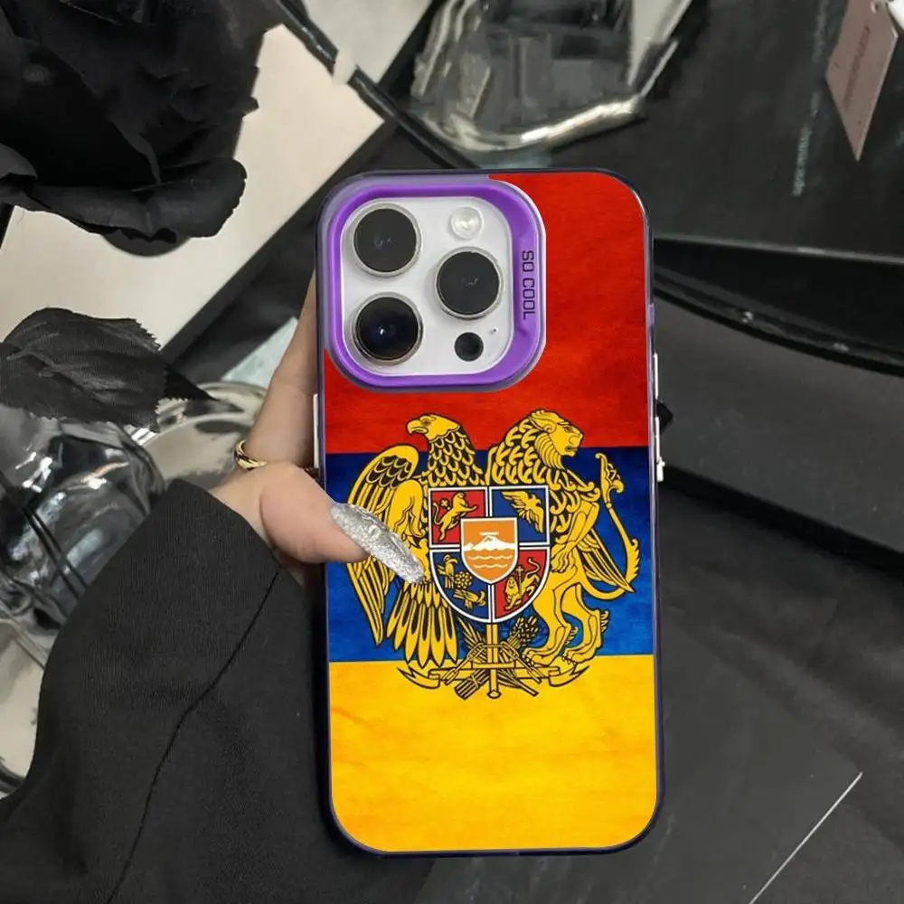 Armenian Passport Art Phone Case For iPhone 16,15,14,17,13,12,11,XS,Mini,Pro,SE,MAX Purple Matte Silicone Cover #5