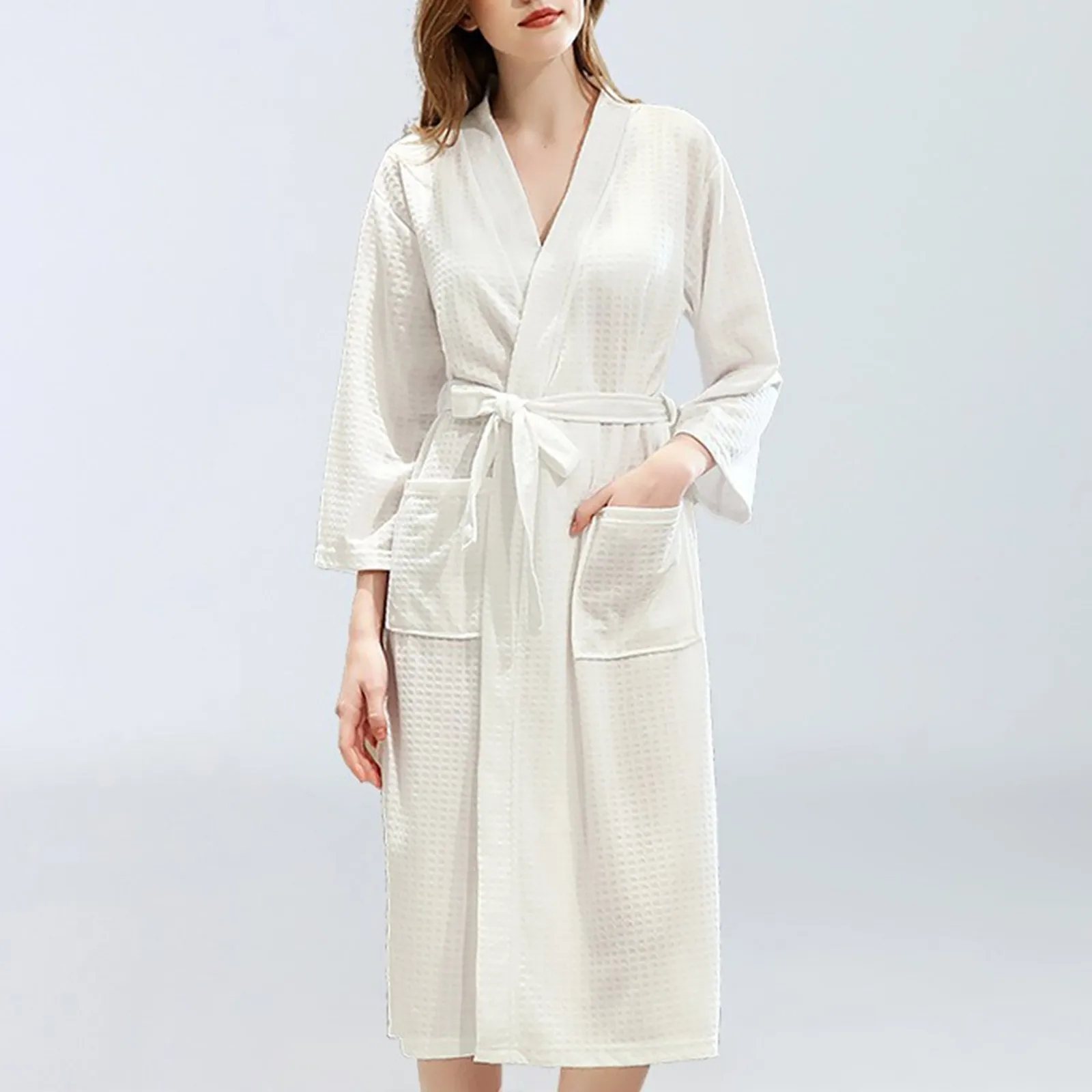 New Spring And Summer Bathrobe Female Thin Section Waffle Couple Robe Men And Women Summer Korean Bathrobe Pajamas Homewear