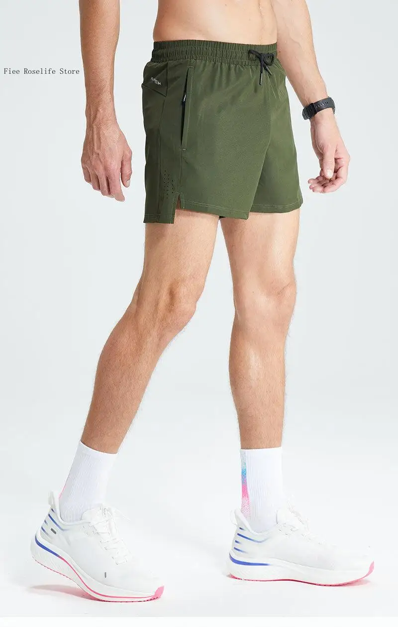 Summer and Autumn Woven Four Sided Elastic Running Marathon Speed Dry Mesh Breathable Fitness Shorts for Men