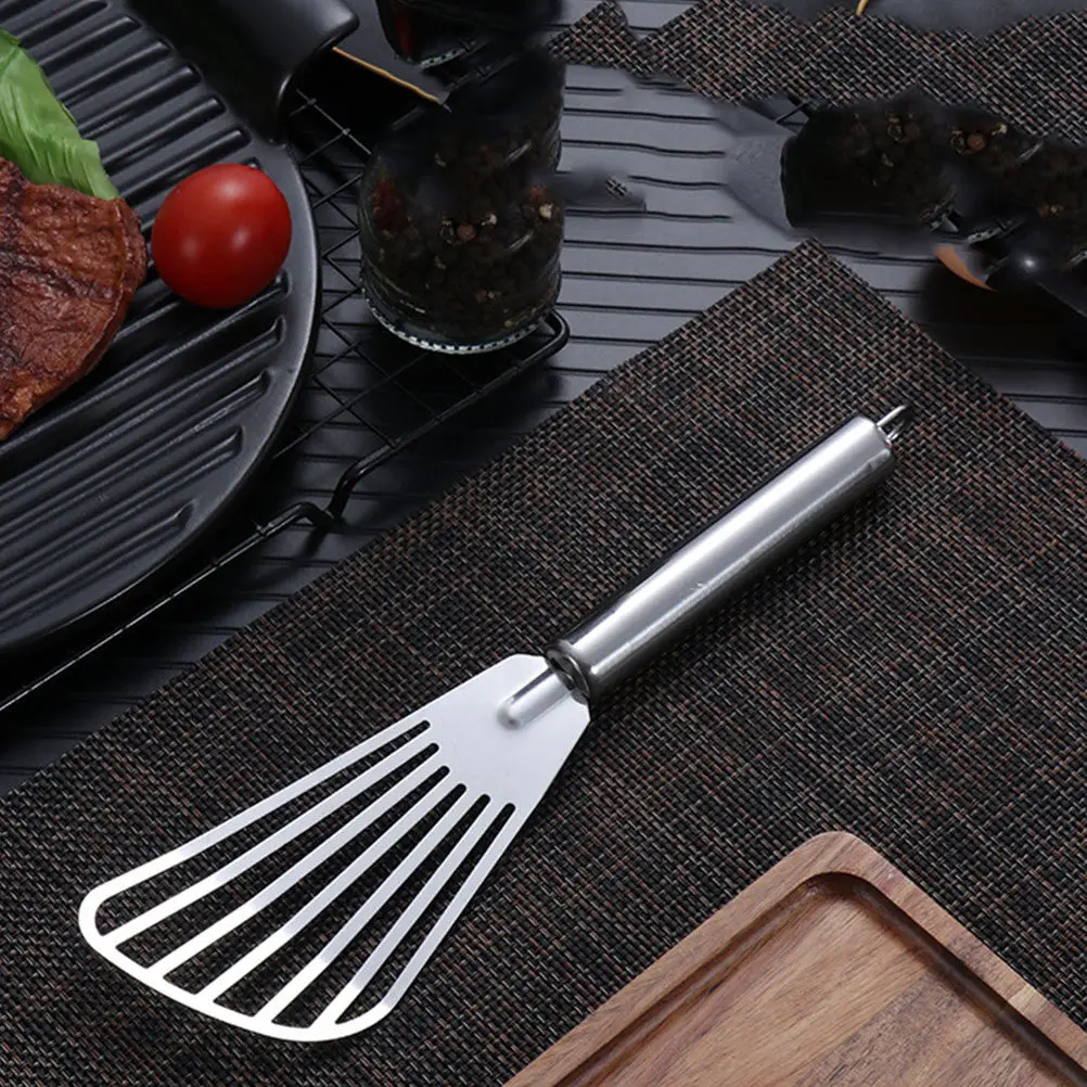 3Pcs Premium Stainless Steel Steak Turners Multi Functional Slotted Spatulas for Restaurant Home Kitchen Barbecue Cooking