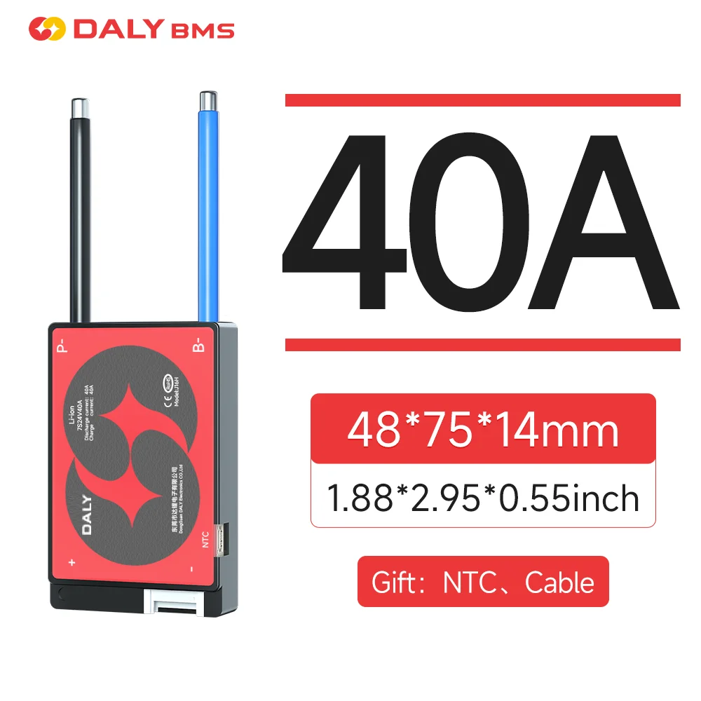 DALYBMS Li-Ion 7S 24V 10S 36V 13S 48V 20A 40A 60A Batterie mit Balance Low High Temperature Cut Off Protection Daly BMS
