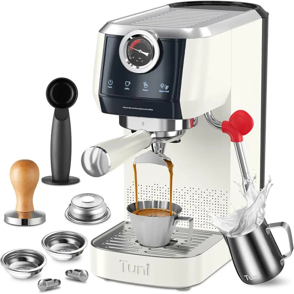 58mm Dual Boiler Espresso Machine with NTC Temp Control, 20 Bar Pump, and Semi-Automatic Stainless Steel Design for Coffee Enthu