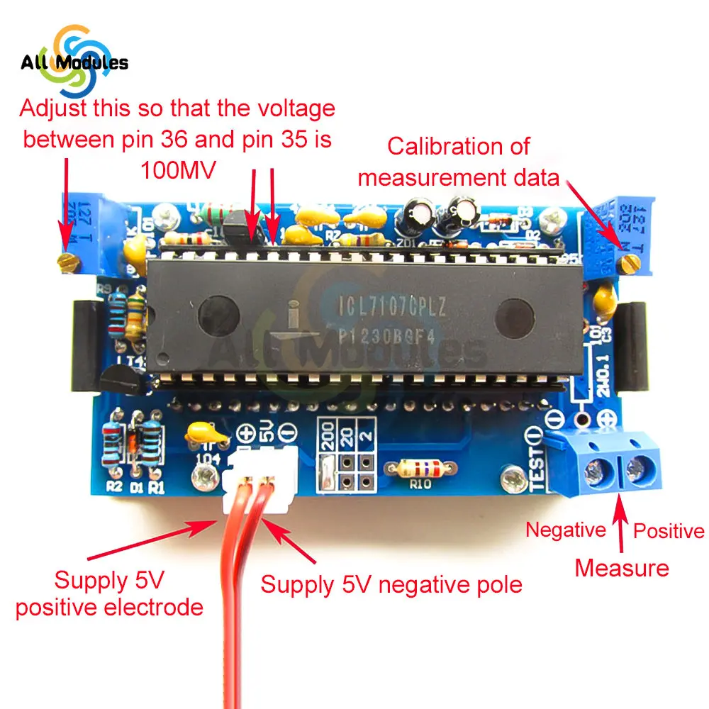 ICL7107 Voltmeter DIY Kit Parts DC 5V Digital Voltmeter Module e-learning training production welding exercise parts kit diy