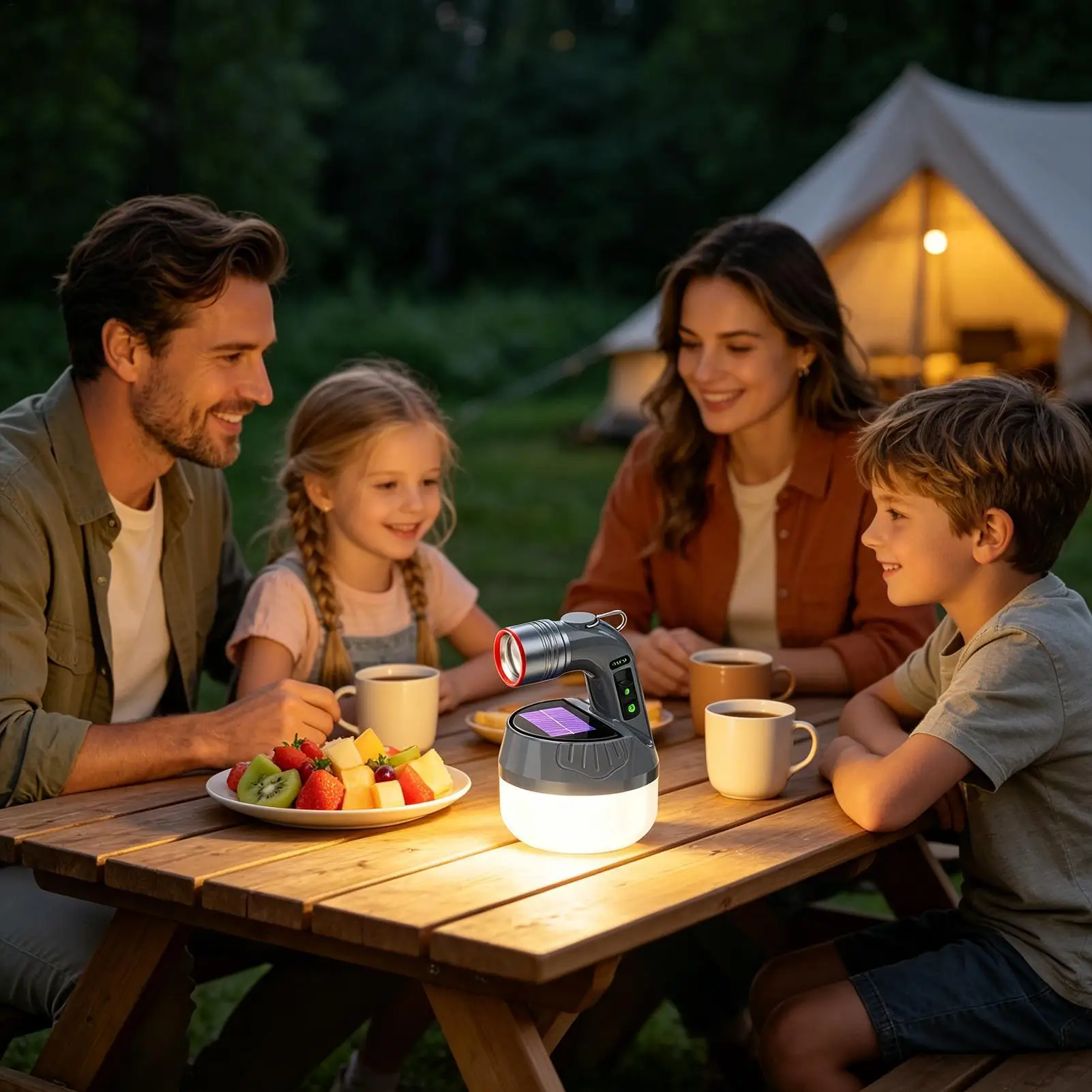 Solar Camping Lantern USB Rechargeable Decorative Table Lamp Flashlight Lantern For Camping Backpacking Fishing Night Walking