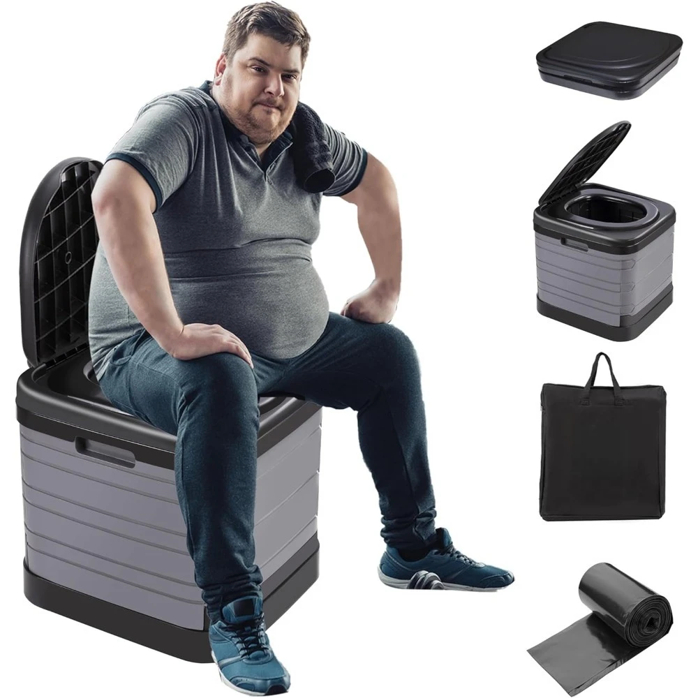 

Очень большой складной портативный туалет для кемпинга, путешествий, уличной лодки, пешего туризма, длительных поездок, пляжа, для взрослых