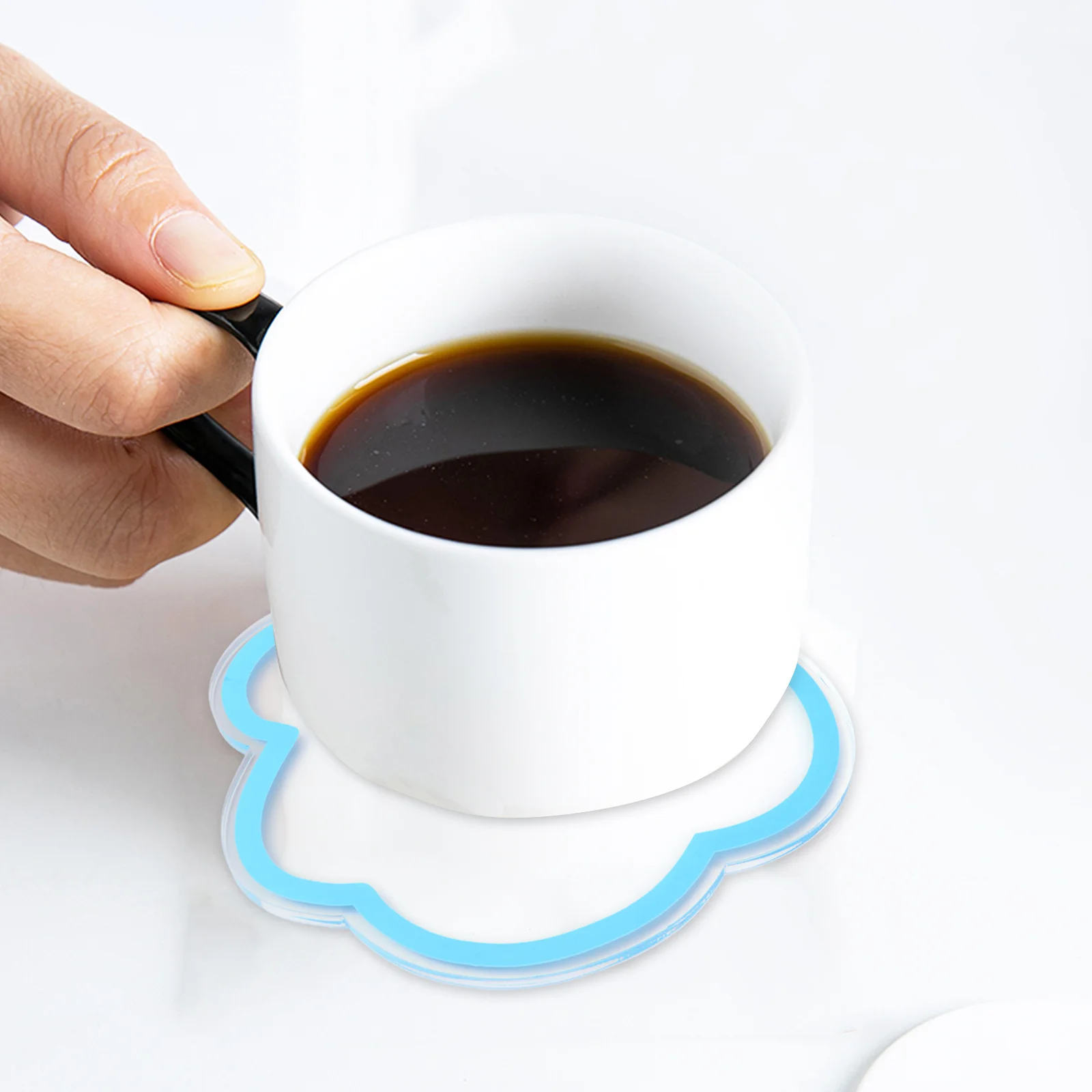 

1Pcs Acrylic Coaster Flower Style Heat Insulation Table Mat Protective Placemat Transparent Cup Mat Home Office Decorative