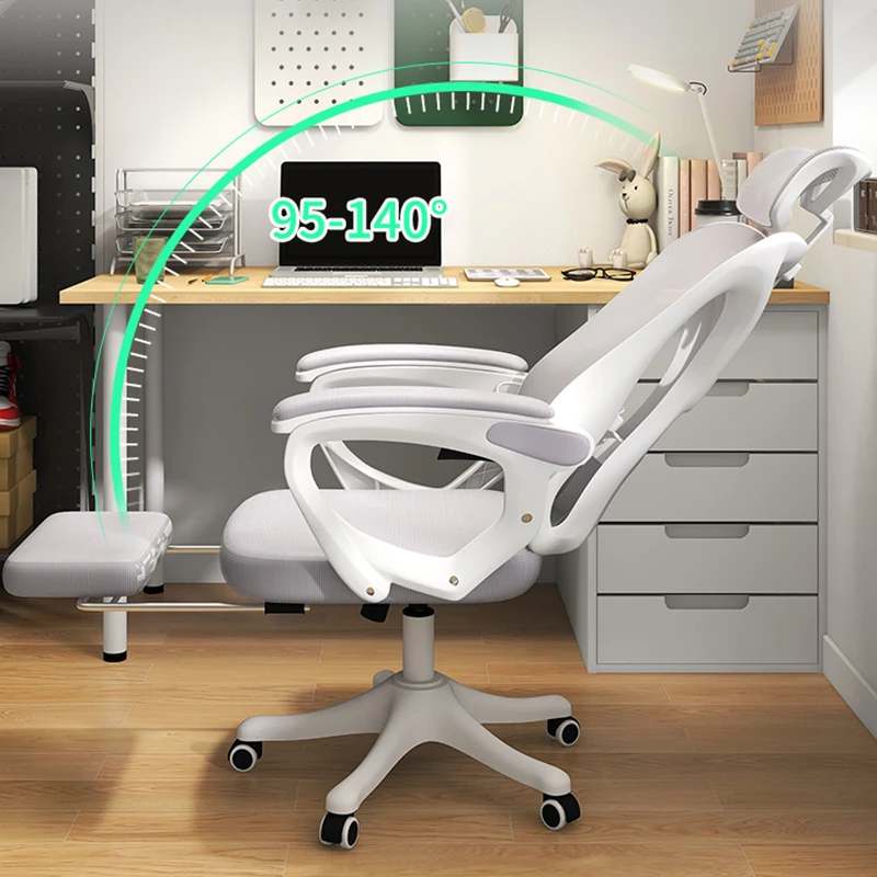 Mobile Ergonomic Office Chairs Sedentary Rotate Furniture Lumbar Support Headrest Office Chairs Comfort Cadeiras De Escritorio