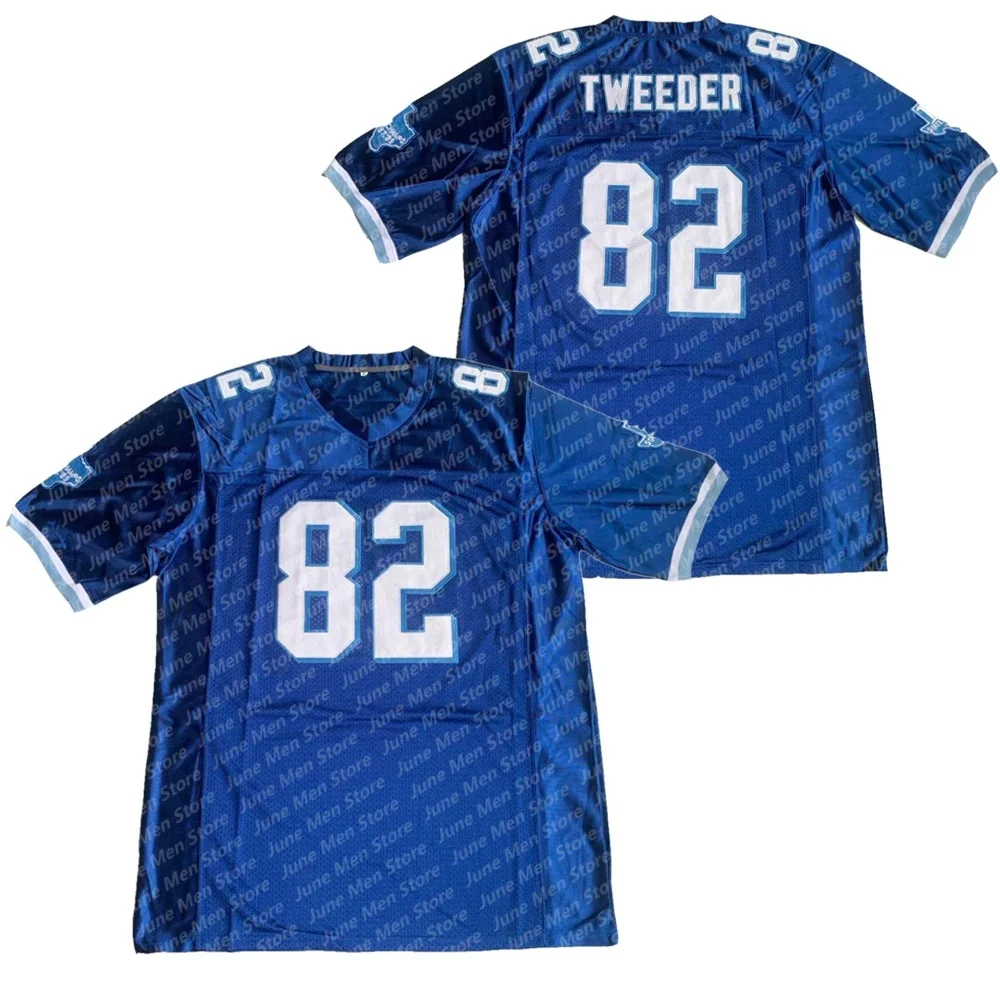 New HOT BG American Men football jersey 82 TWEEDER jerseys Outdoor sportswear Hip hop loose BULE 2020