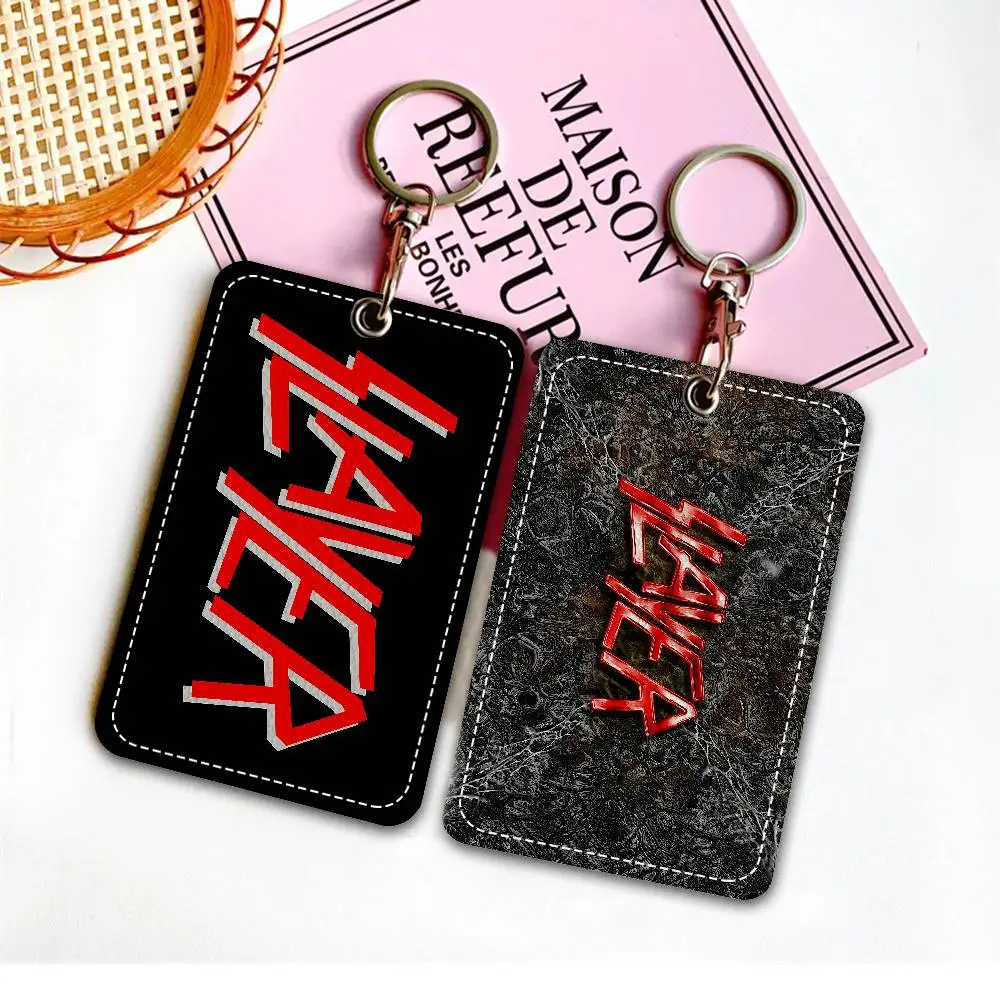 S-Slayer Heavy Metal Band Keychain With Access Card Holder, Bus Pass & Meal Card ID Bank Card Protective Case For Security