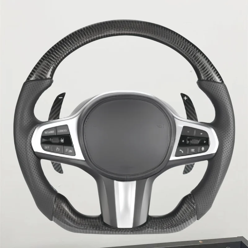 

Car Steering Wheel Carbon Fibre Leather For BMW G30 G11 G12 G14 G15 G16 F91 F92 F93 F95 F96 G09 M4 M5 F90 M8 X3M X4M X5M X6M F40