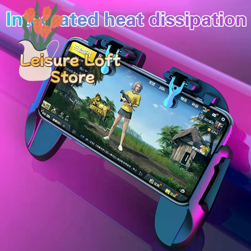 قبضة وحدة تحكم الألعاب H10 مع مروحة تبريد - بطارية 5000 مللي أمبير في الساعة لهاتف PUBG Mobile، حامل هاتف مريح مع أزرار تشغيل #5