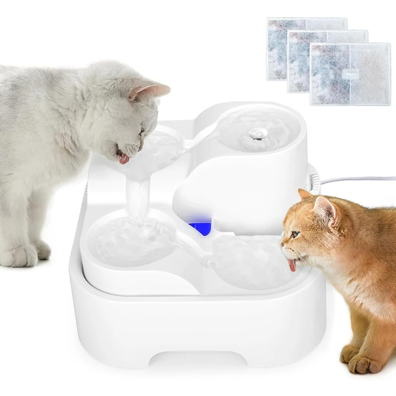 Cat Water Fountain,Pet Drinking Fountain For Multiple Pet,Ultra Silent Cat Water Bowl ,For Small Medium Cat Kitty