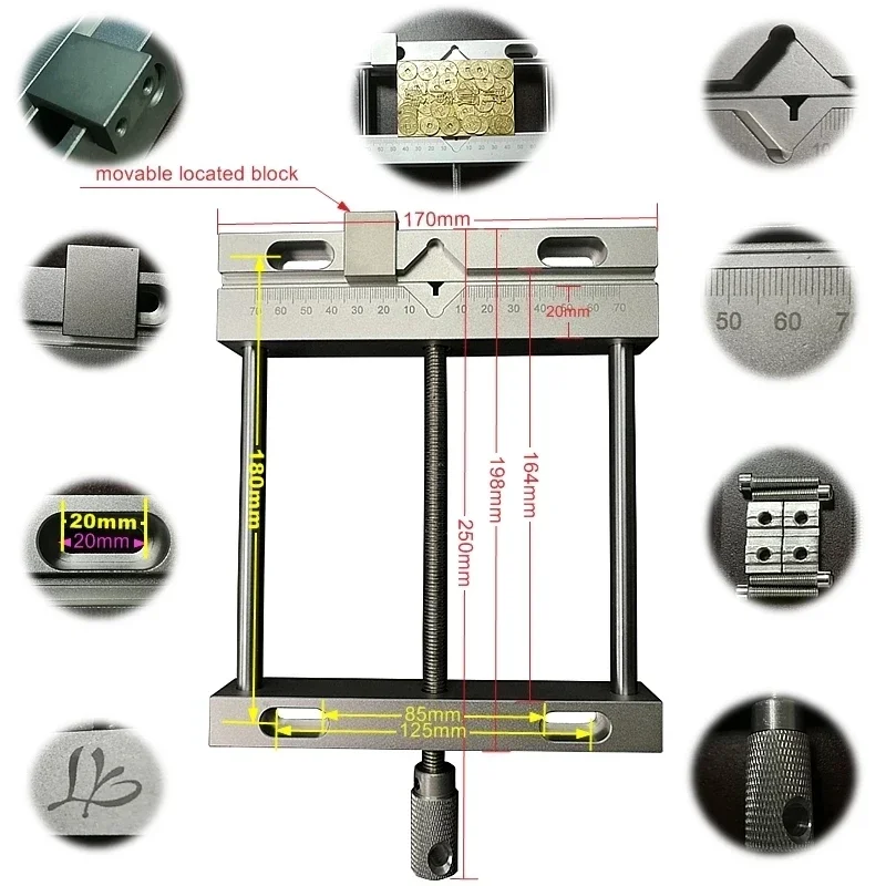 

1pc New CNC Engraving Machine Parallel-jaw Vice Precision Flat Tongs Special for Brand Carved and Hollowing Out Relief