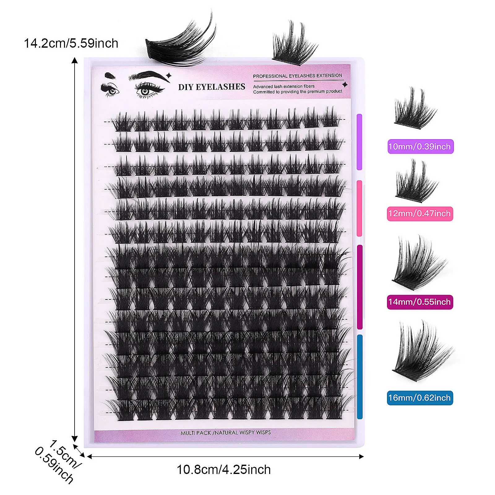 New DIY Single Cluster False Eyelashes 168 Cluster Large Capacity 10-16mm Tweezers With Glue Suit Combination Batch