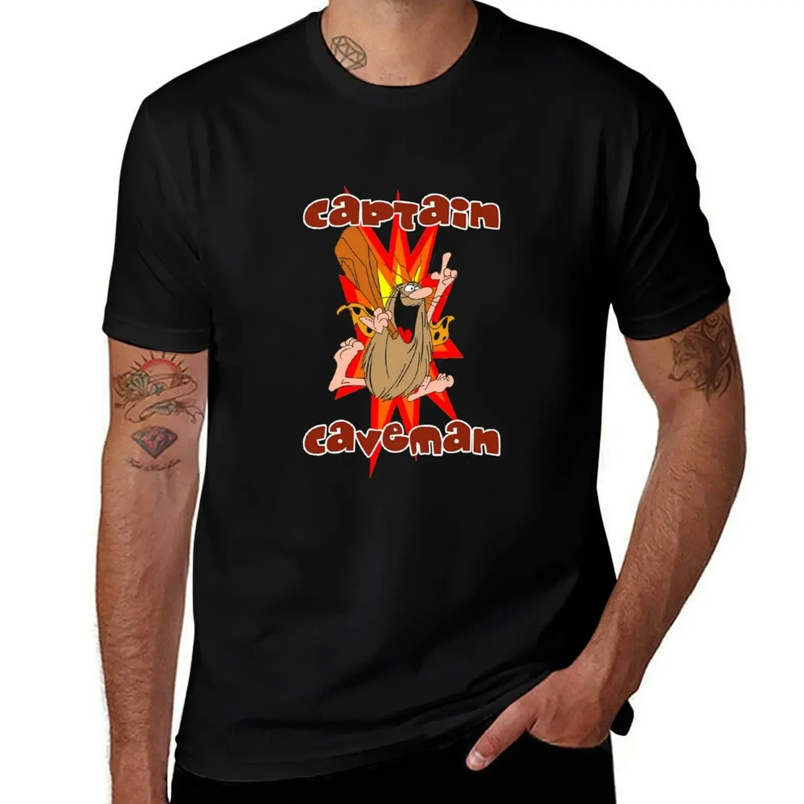 Cáptáín Cávémán 19 - Cópy T-Shirt luxury designer oversized plus sizes mens vintage t shirts