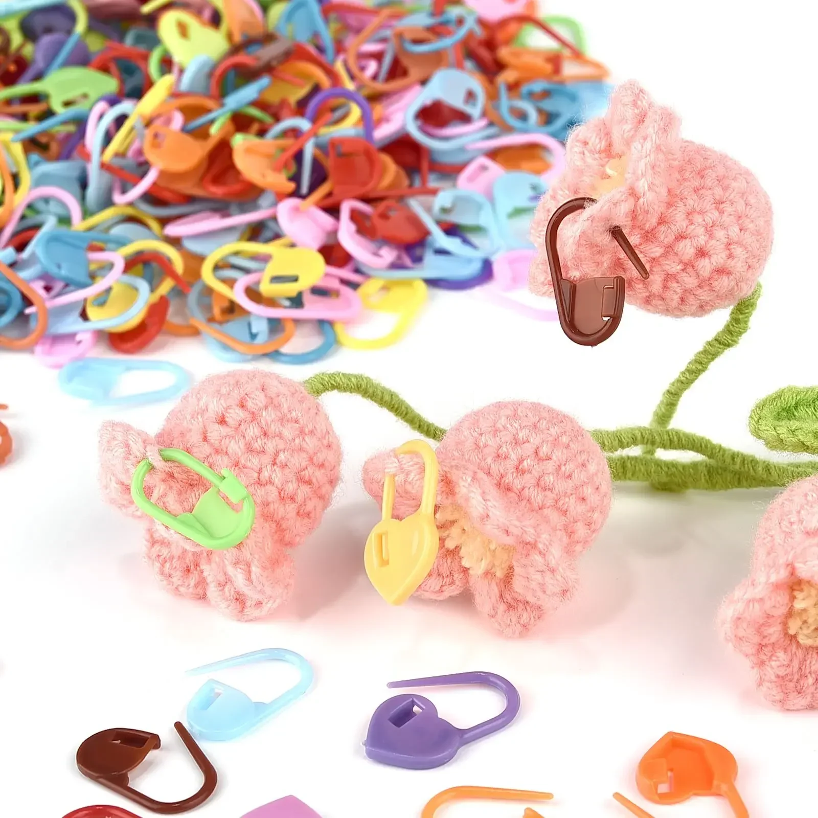 

Colorful Plastic Knitting Tools Mini Resin Clips Pins Locking Stitch Markers Crochet Sewing Needle Clip Hooks for Sweater