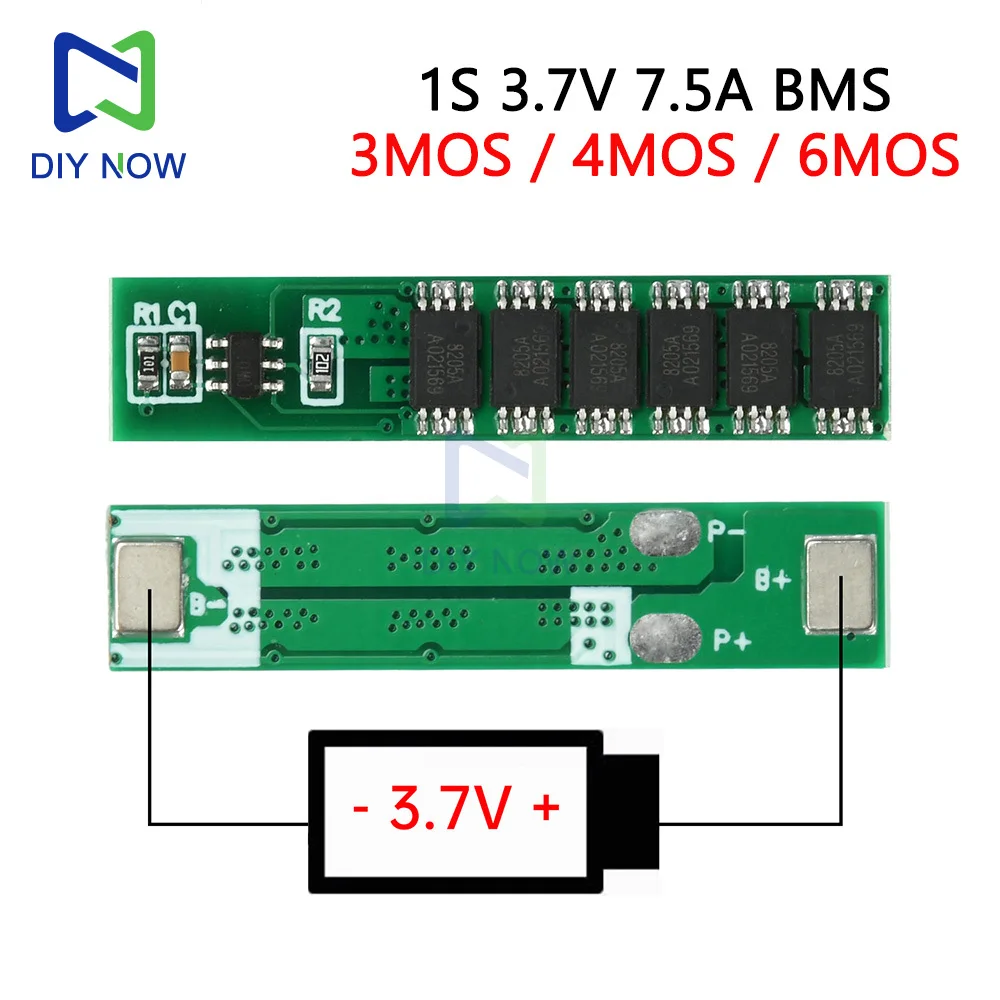 1S 3.7V 7.5A BMS لوح حماية بطارية ليثيوم أيون 3MOS 4MOS 6MOS 18650 بوليمر نفس المنفذ لوح حماية