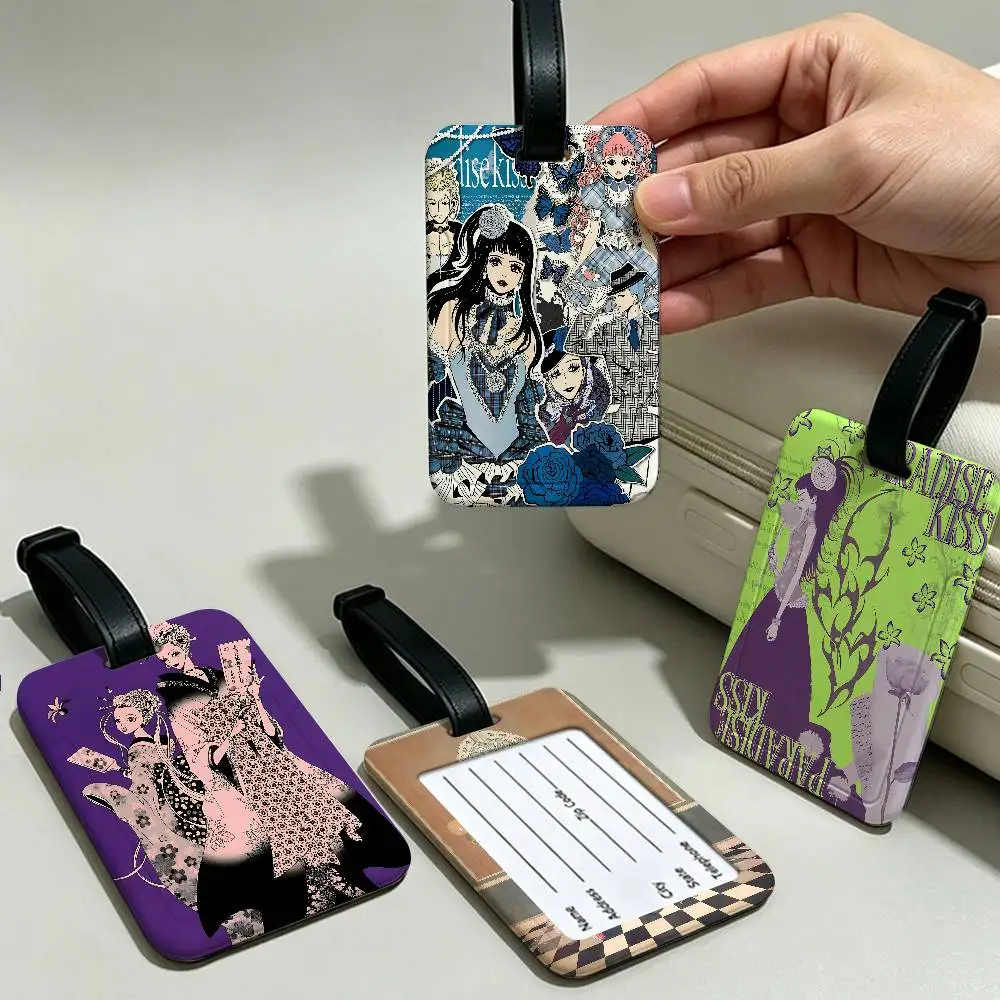 Anime P-Paradise kiss Waterproof PVC Baggage Tag With Info Card Anti lost Identification Tag For Luggage School Backpack
