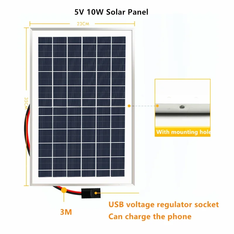 5V 10W Solar Panel Powered Fan With USB Port Exhaust Fan Air Extractor Stepless Speed Regulation/CV for Indoor Ventilation